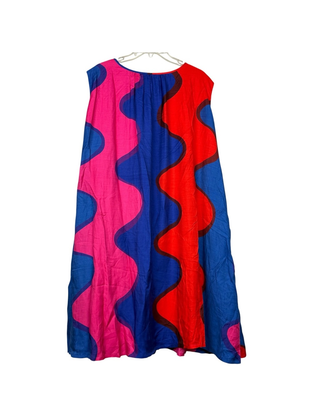 Marimekko Wavy Printed Multicolor Silk Blend Dress - Picture 3 of 5